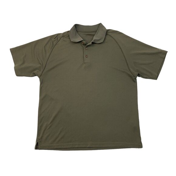 Slazenger Performance Polo Shirt Mens L Large Brown Short Sleeve Textured Weave - Picture 1 of 12